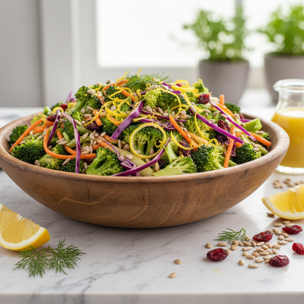 Zesty Raw Broccoli Salad Delight recipe