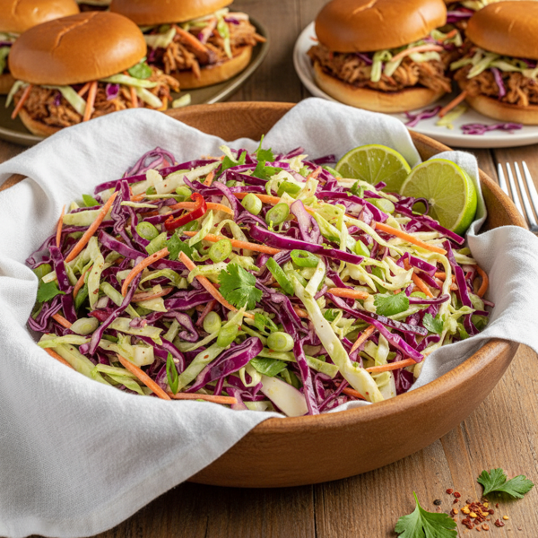 Zesty Red and Green Cole Slaw for Pulled Pork Delights recipe