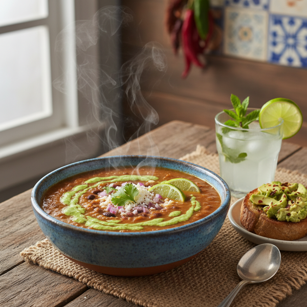 Zesty Refried Bean Delight Soup recipe