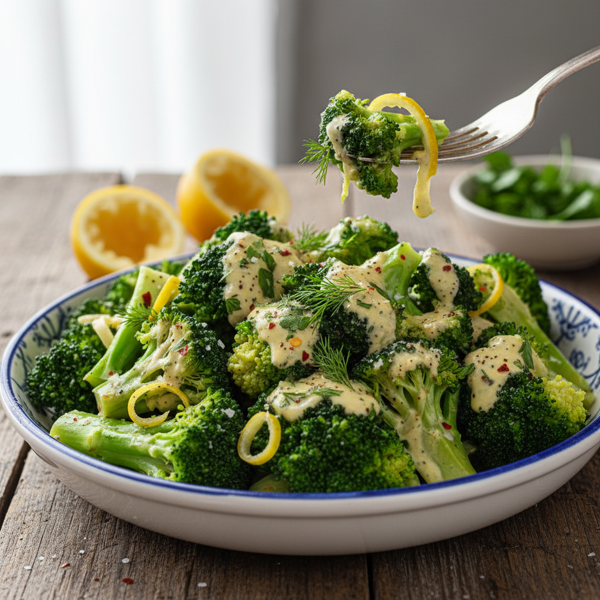 Zesty Salad-Dressed Steamed Broccoli recipe