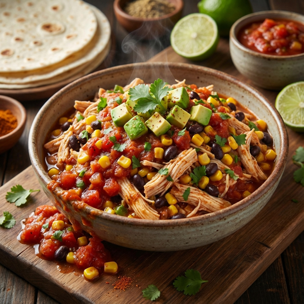 Zesty Salsa Chicken Burrito Filling recipe