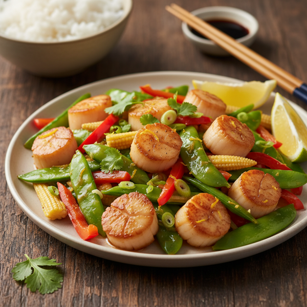 Zesty Scallop & Snow Pea Stir-Fry Delight recipe
