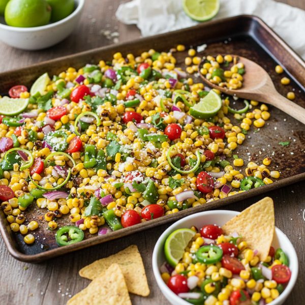 Zesty Sheet Pan Corn Salsa Delight recipe