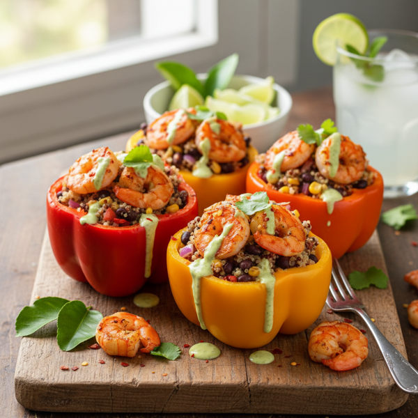 Zesty Shrimp-Stuffed Bell Peppers recipe
