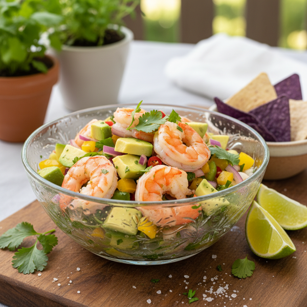 Zesty Shrimp Ceviche with Avocado and Cilantro recipe