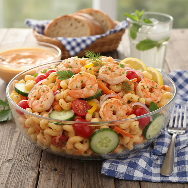 Zesty Shrimp Louis Pasta Salad recipe
