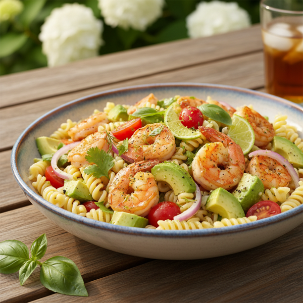 Zesty Shrimp & Avocado Pasta Salad recipe