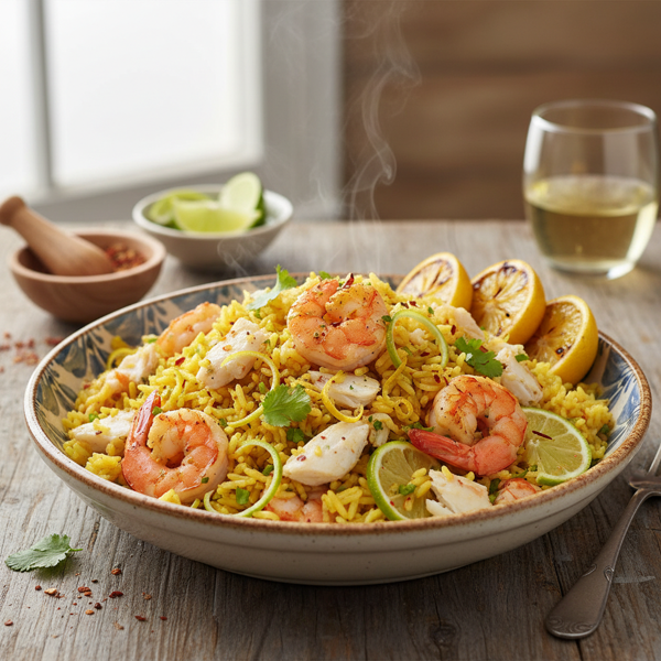 Zesty Shrimp and Crab Rice Delight recipe