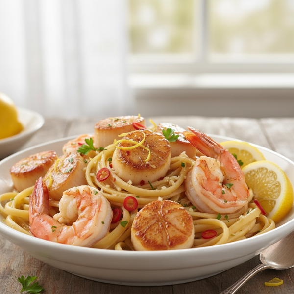 Zesty Shrimp and Scallop Scampi recipe