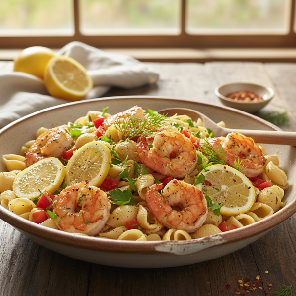 Zesty Shrimp and Shell Pasta Salad recipe