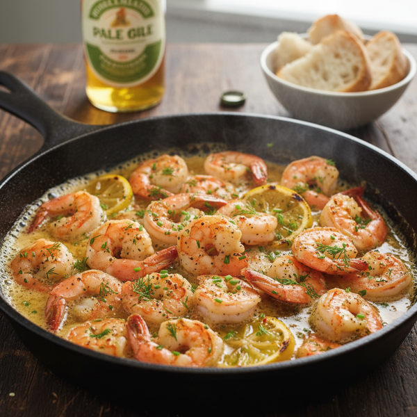 Zesty Shrimp in Herbed Butter-Beer Glaze recipe