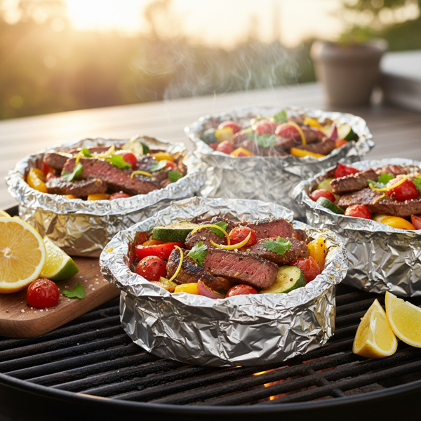 Zesty Sizzling Beef & Veggie Packets recipe