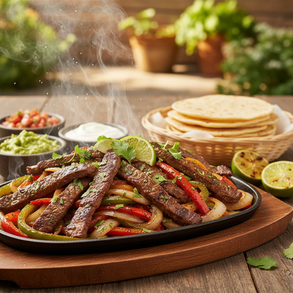 Zesty Skirt Steak Fajitas with Cilantro-Lime Marinade recipe