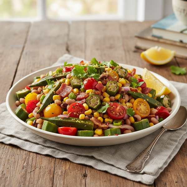 Zesty Southern Okra Succotash Delight recipe