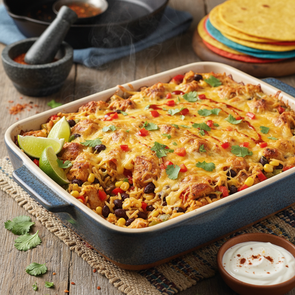 Zesty Southwest Chicken & Rice Casserole recipe