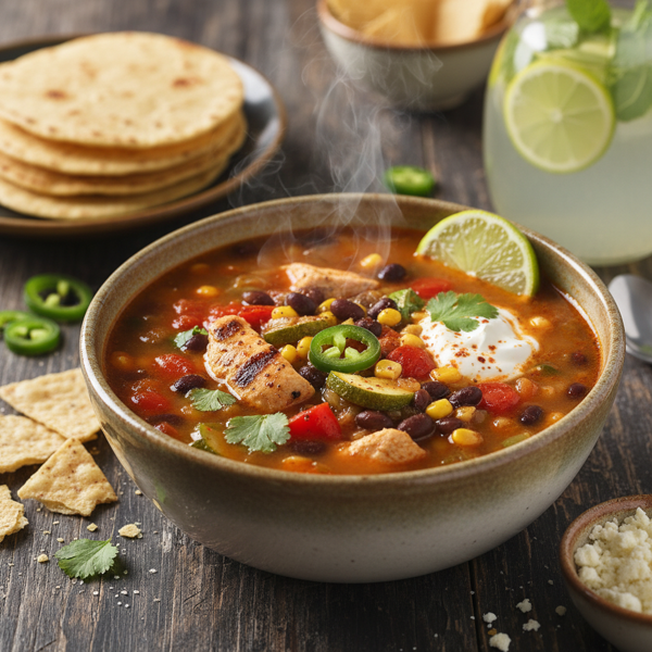 Zesty Southwest Chicken & Veggie Soup recipe