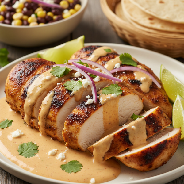 Zesty Southwest Chicken with Creamy Chipotle Sauce recipe