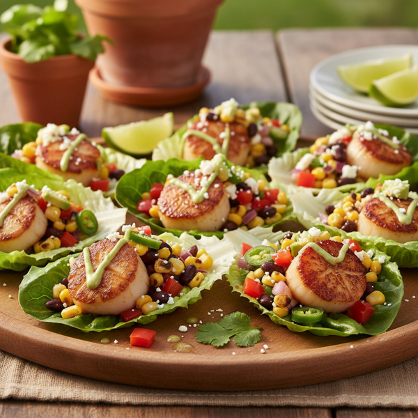 Zesty Southwest Scallop Lettuce Wraps recipe