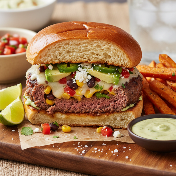Zesty Southwest Stuffed Gourmet Burgers recipe