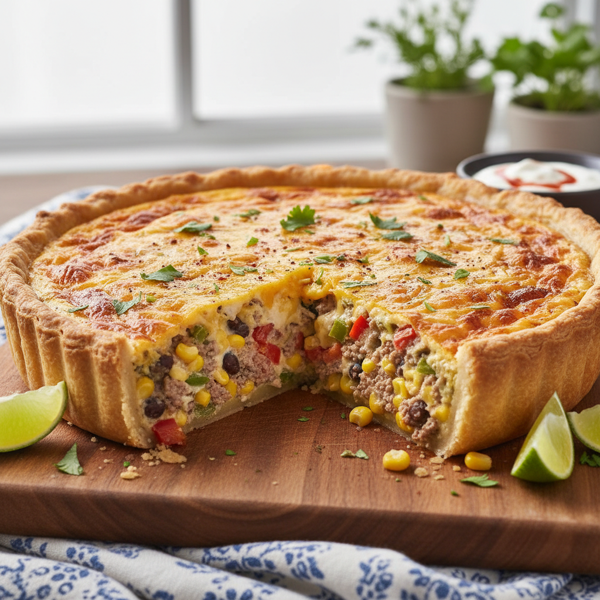Zesty Southwestern Beef Quiche recipe