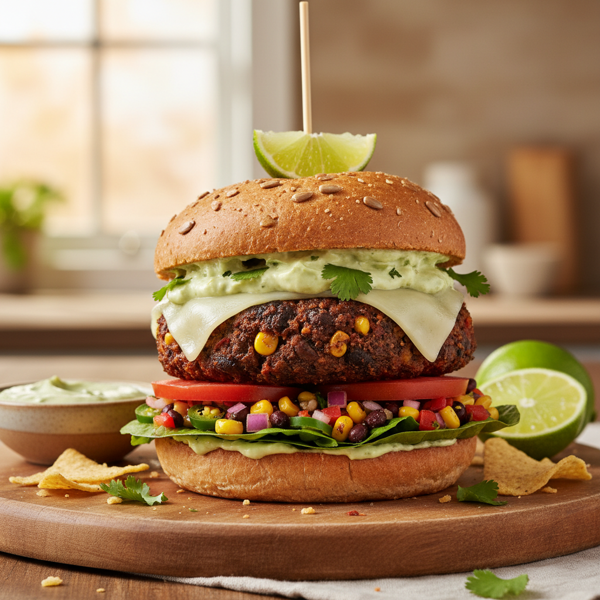 Zesty Southwestern Black Bean Burgers recipe