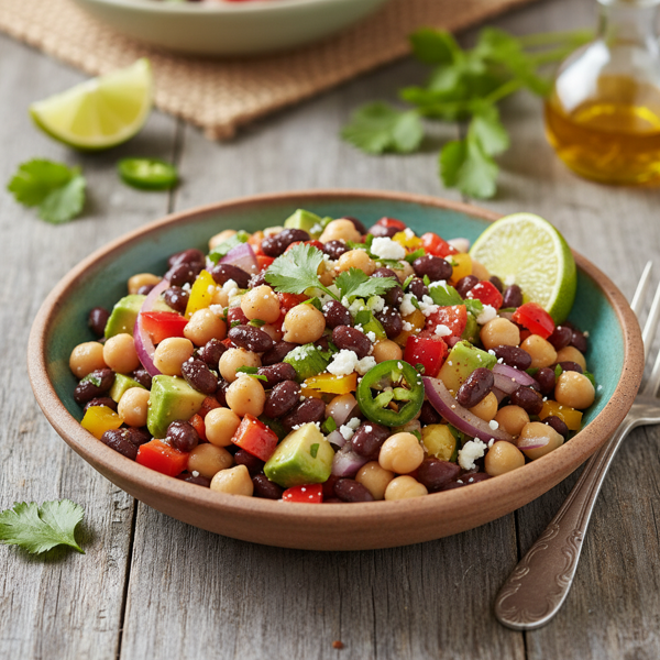 Zesty Southwestern Black Bean & Chickpea Salad recipe