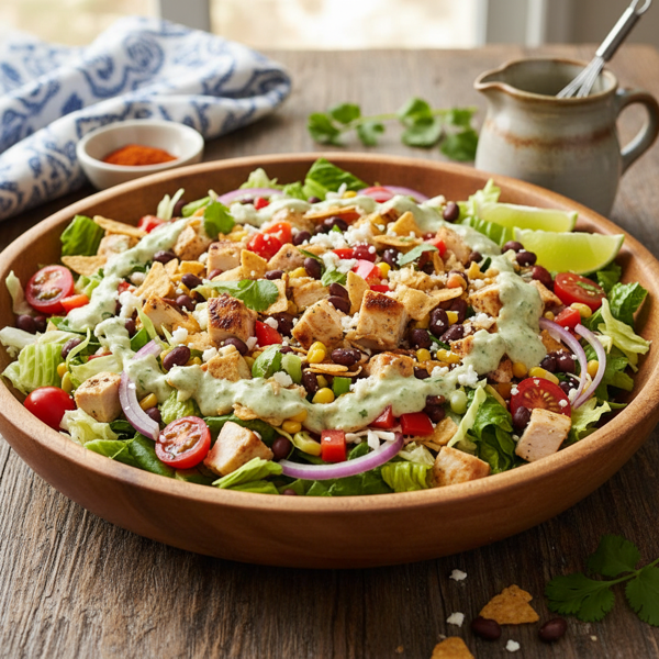 Zesty Southwestern Chopped Salad with Creamy Cilantro Dressing recipe