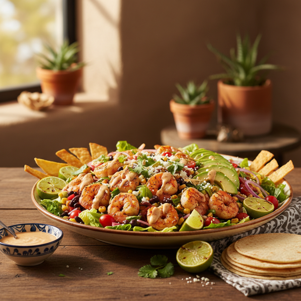 Zesty Southwestern Shrimp Taco Salad recipe