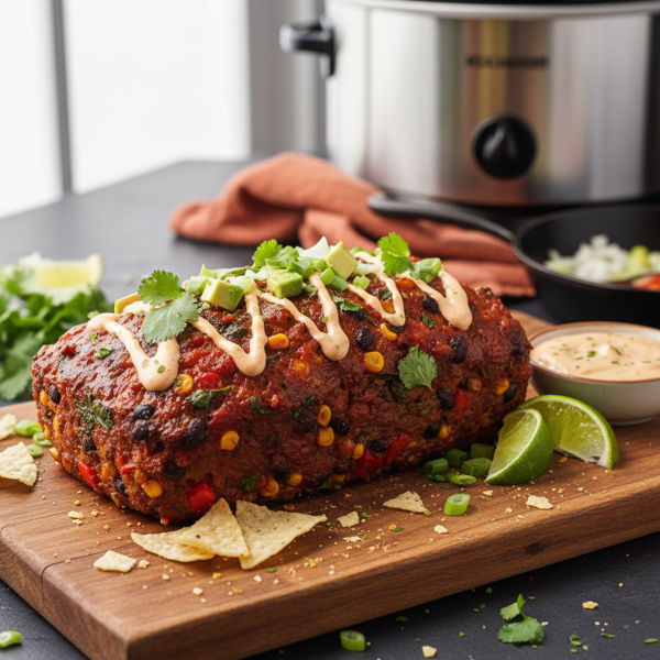 Zesty Southwestern Slow Cooker Meatloaf recipe