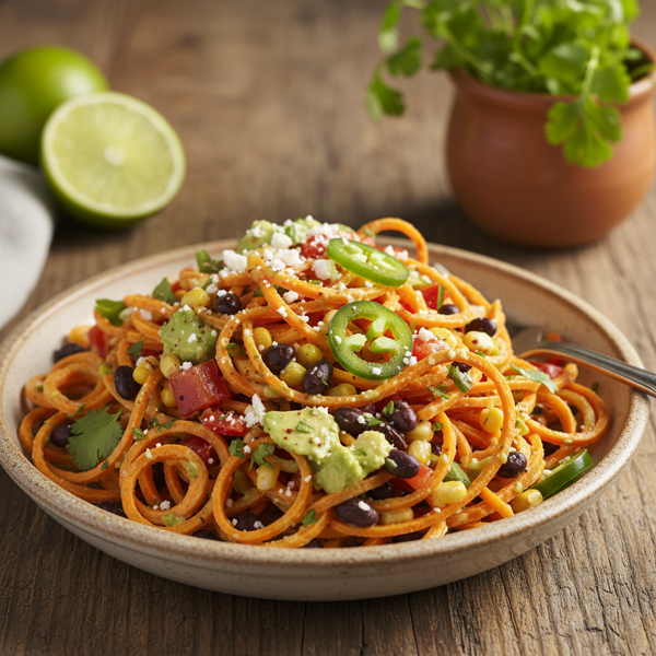 Zesty Southwestern Sweet Potato Noodle Salad recipe