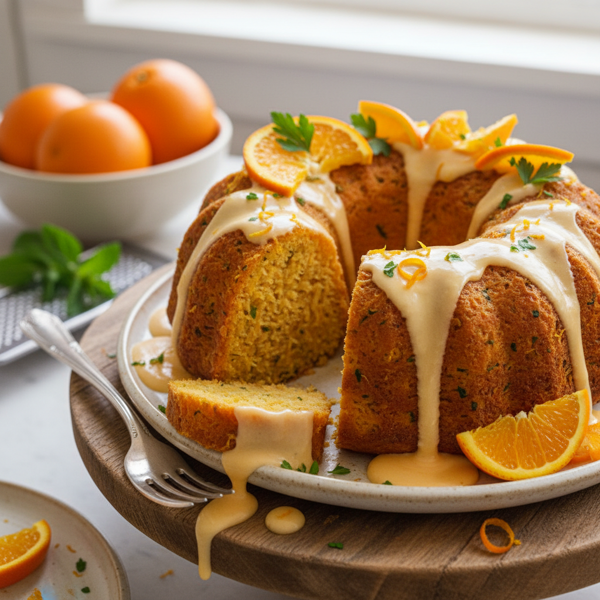 Zesty Spaghetti Squash Cake with Creamy Orange Glaze recipe