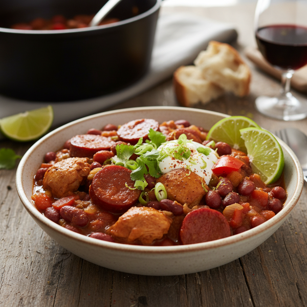 Zesty Spanish Chicken & Chorizo Chili recipe