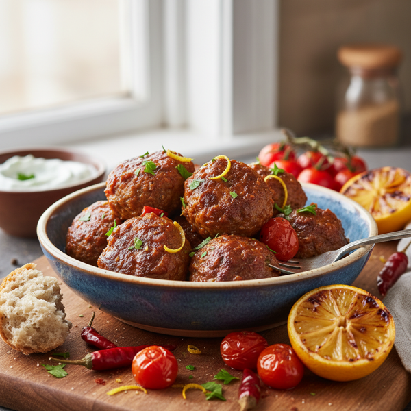 Zesty Spiced Lamb Meatballs with Tomato Bliss recipe