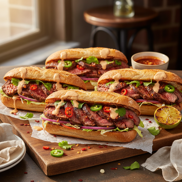 Zesty Spicy Bistro Beef Subs recipe