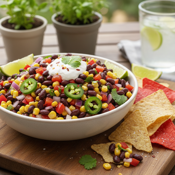 Zesty Spicy Black Bean and Corn Salsa recipe