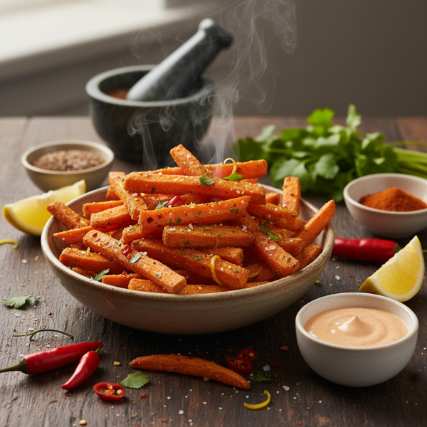 Zesty Spicy Carrot Fries recipe