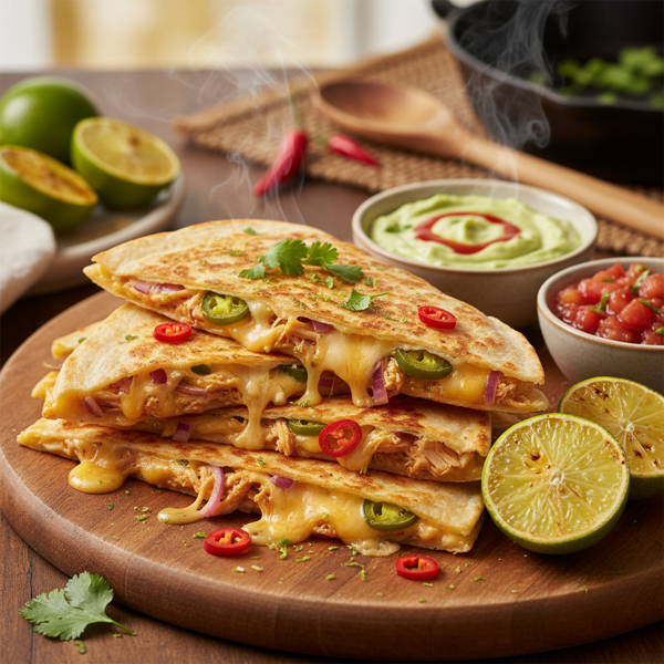 Zesty Spicy Chicken Quesadillas recipe