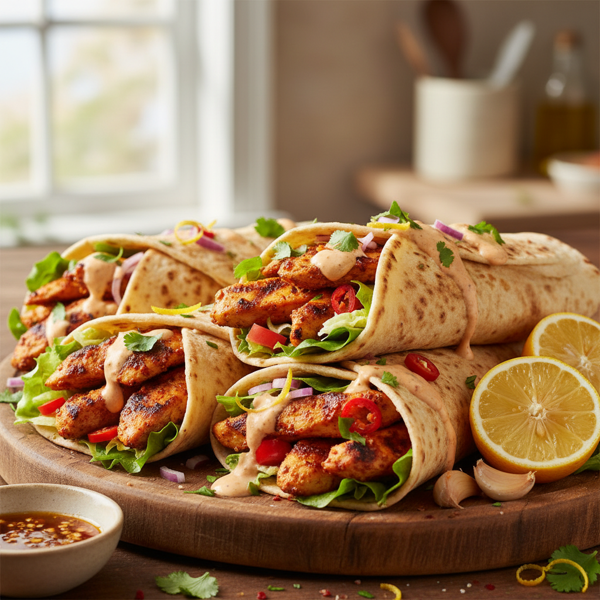 Zesty Spicy Chicken Shawarma Wraps recipe