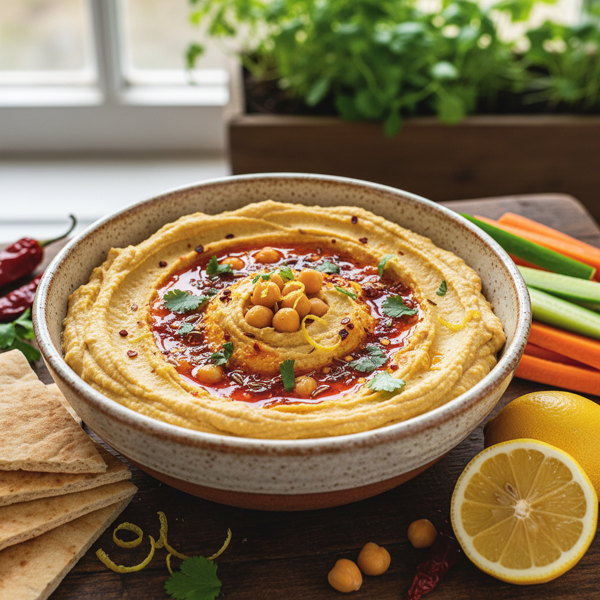Zesty Spicy Chickpea Hummus recipe