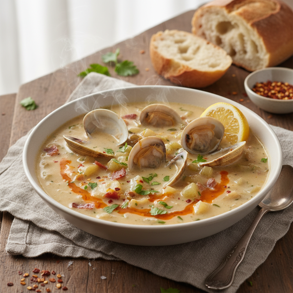 Zesty Spicy Clam Chowder recipe