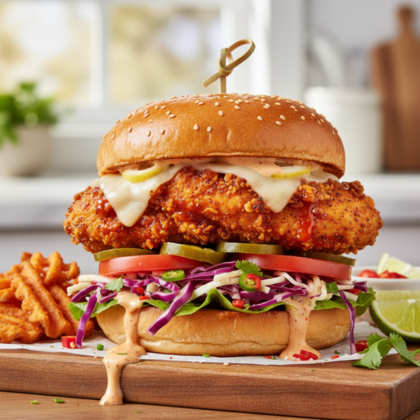 Zesty Spicy Deluxe Chicken Sandwich recipe