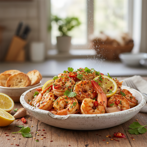 Zesty Spicy Garlic Prawns recipe