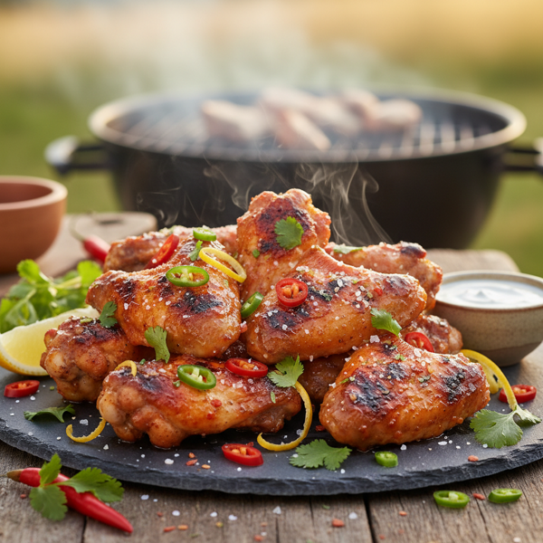 Zesty Spicy Grilled Chicken Wings recipe