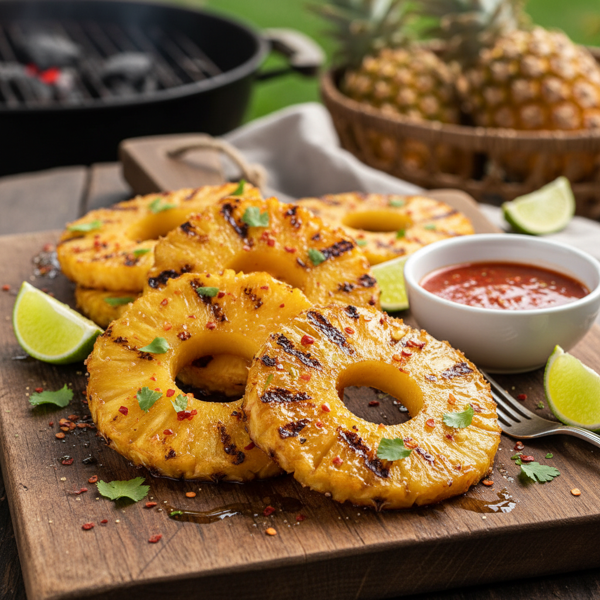 Zesty Spicy Grilled Pineapple Slices recipe