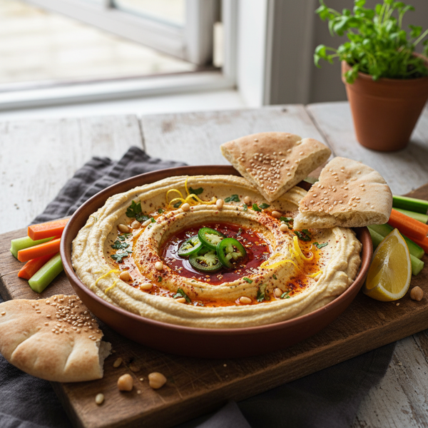 Zesty Spicy Hummus Delight recipe