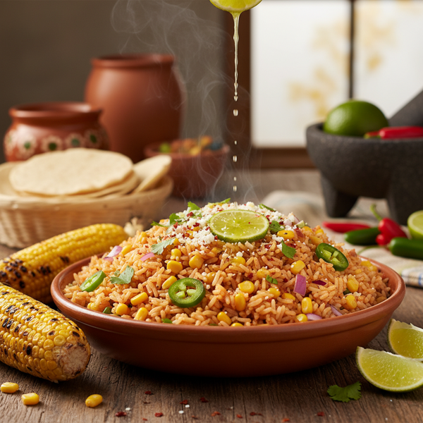 Zesty Spicy Mexican Rice with Sweet Corn recipe