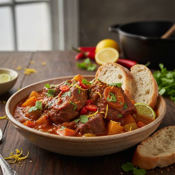 Zesty Spicy Neck Beef Stew recipe
