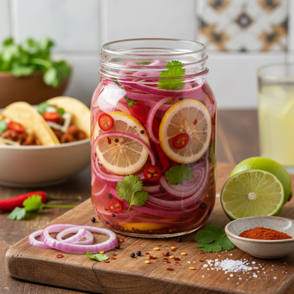 Zesty Spicy Pickled Onions recipe