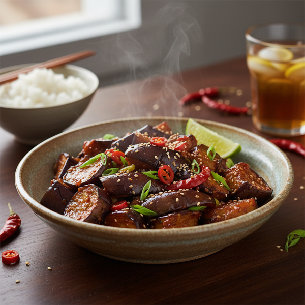 Zesty Spicy Stir-Fried Eggplant Delight recipe