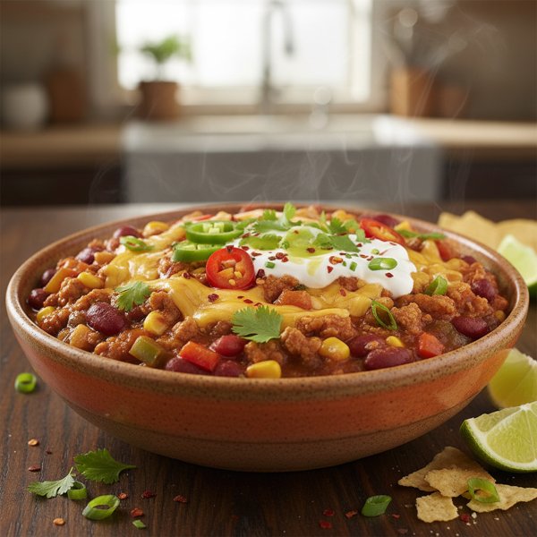 Zesty Spicy Turkey Chili Delight recipe